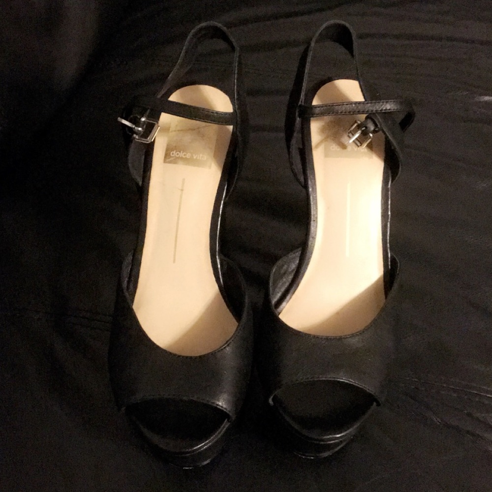 Dolce vita black wedge heels size 7.5